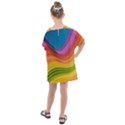  Rainbow Pattern Lines Kids  One Piece Chiffon Dress View2