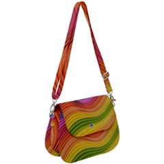  Rainbow Pattern Lines Saddle Handbag by artworkshop