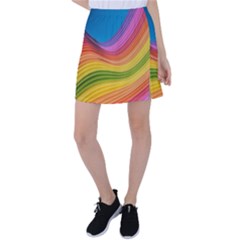  Rainbow Pattern Lines Tennis Skirt by artworkshop