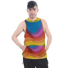  Rainbow Pattern Lines Men s Sleeveless Hoodie by artworkshop