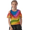  Rainbow Pattern Lines Kids  Butterfly Cutout Tee View1