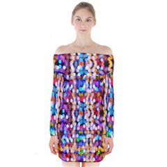 Abstract Background Blur Long Sleeve Off Shoulder Dress by artworkshop