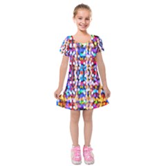 Abstract Background Blur Kids  Short Sleeve Velvet Dress by artworkshop