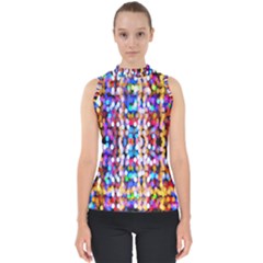 Abstract Background Blur Mock Neck Shell Top by artworkshop