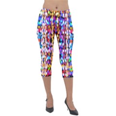 Abstract Background Blur Lightweight Velour Capri Leggings  by artworkshop