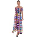 Abstract Background Blur Off Shoulder Open Front Chiffon Dress View1