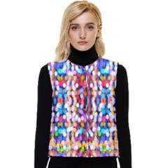 Abstract Background Blur Women s Short Button Up Puffer Vest by artworkshop