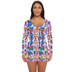 Abstract Background Blur Long Sleeve Boyleg Swimsuit by artworkshop