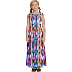 Abstract Background Blur Kids  Satin Sleeveless Maxi Dress by artworkshop