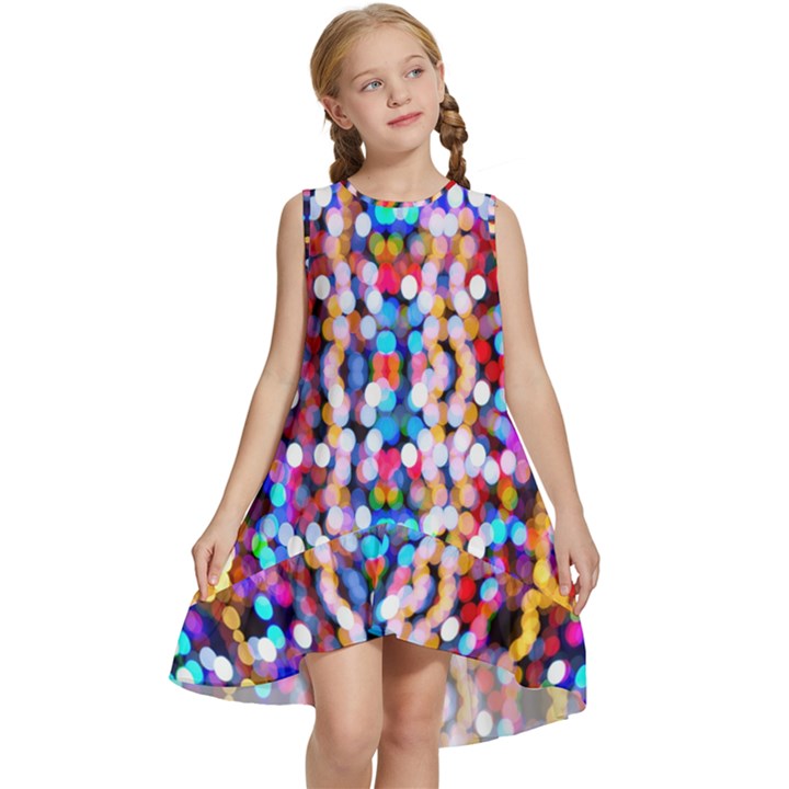 Abstract Background Blur Kids  Frill Swing Dress