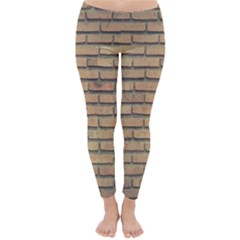 Bricks Wall Red  Classic Winter Leggings by artworkshop