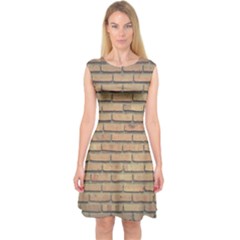 Bricks Wall Red  Capsleeve Midi Dress by artworkshop