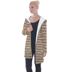 Bricks Wall Red  Longline Hooded Cardigan by artworkshop