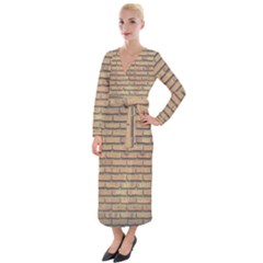 Bricks Wall Red  Velvet Maxi Wrap Dress by artworkshop