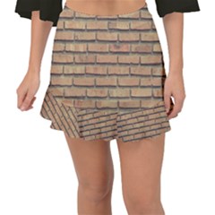 Bricks Wall Red  Fishtail Mini Chiffon Skirt by artworkshop