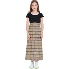 Bricks Wall Red  Kids  Flared Maxi Skirt by artworkshop