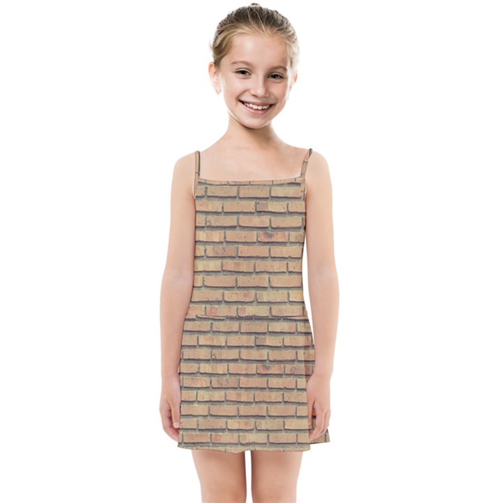 Bricks Wall Red  Kids  Summer Sun Dress