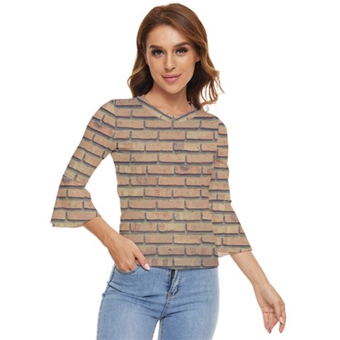 Bricks Wall Red  Bell Sleeve Top by artworkshop