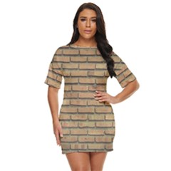 Bricks Wall Red  Just Threw It On Dress by artworkshop