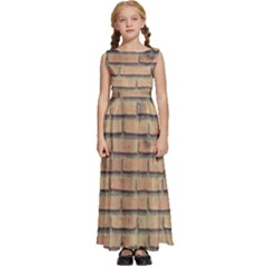 Bricks Wall Red  Kids  Satin Sleeveless Maxi Dress by artworkshop