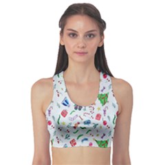 New Year Christmas Winter Watercolor Sports Bra