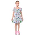 New Year Christmas Winter Watercolor Kids  Short Sleeve Velvet Dress View1