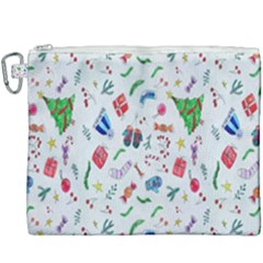 New Year Christmas Winter Watercolor Canvas Cosmetic Bag (xxxl) by artworkshop