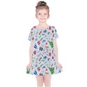 New Year Christmas Winter Watercolor Kids  Simple Cotton Dress View1