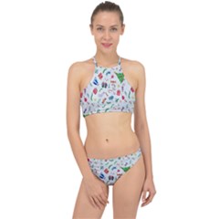 New Year Christmas Winter Watercolor Racer Front Bikini Set by artworkshop