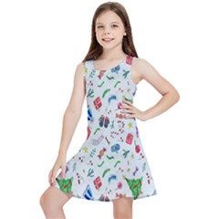 New Year Christmas Winter Watercolor Kids  Lightweight Sleeveless Dress by artworkshop