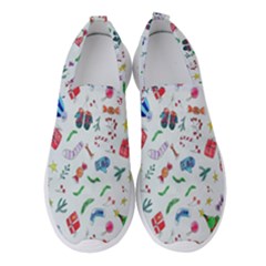 New Year Christmas Winter Watercolor Women s Slip On Sneakers by artworkshop