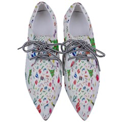 New Year Christmas Winter Watercolor Pointed Oxford Shoes by artworkshop