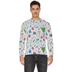 New Year Christmas Winter Watercolor Men s Fleece Sweatshirt