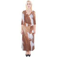 Horse Coat Animal Equine Quarter Sleeve Wrap Maxi Dress by artworkshop