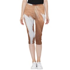 Horse Coat Animal Equine Inside Out Lightweight Velour Capri Leggings  by artworkshop