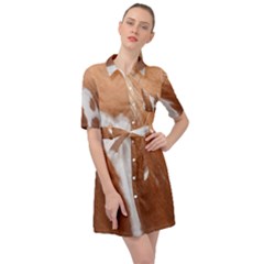 Horse Coat Animal Equine Belted Shirt Dress by artworkshop