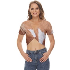 Horse Coat Animal Equine Twist Front Crop Top by artworkshop