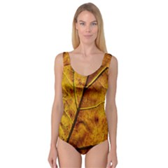 Leaf Leaf Veins Fall Princess Tank Leotard  by artworkshop