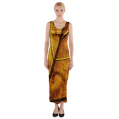 Leaf Leaf Veins Fall Fitted Maxi Dress by artworkshop