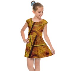 Leaf Leaf Veins Fall Kids  Cap Sleeve Dress by artworkshop