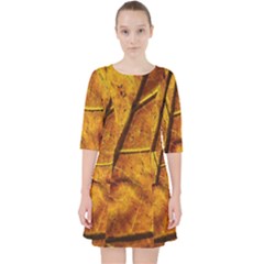 Leaf Leaf Veins Fall Quarter Sleeve Pocket Dress by artworkshop