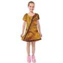 Leaf Leaf Veins Fall Kids  Short Sleeve Velvet Dress View1