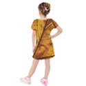 Leaf Leaf Veins Fall Kids  Short Sleeve Velvet Dress View2