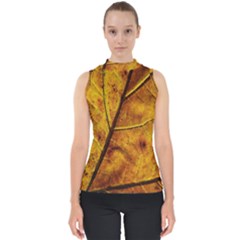 Leaf Leaf Veins Fall Mock Neck Shell Top by artworkshop