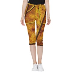 Leaf Leaf Veins Fall Inside Out Lightweight Velour Capri Leggings  by artworkshop