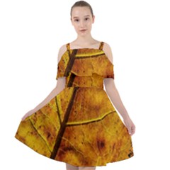 Leaf Leaf Veins Fall Cut Out Shoulders Chiffon Dress by artworkshop