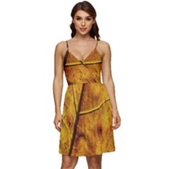 Leaf Leaf Veins Fall V-neck Pocket Summer Dress  by artworkshop