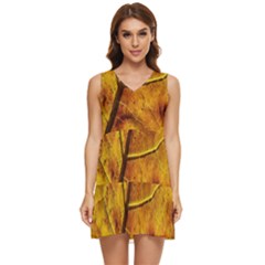 Leaf Leaf Veins Fall Tiered Sleeveless Mini Dress by artworkshop