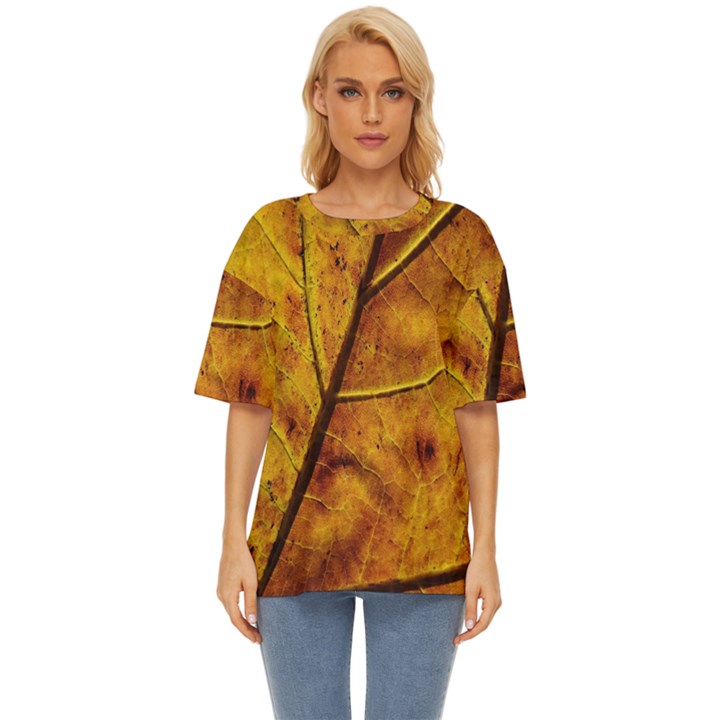 Leaf Leaf Veins Fall Oversized Basic Tee