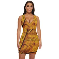 Leaf Leaf Veins Fall Draped Bodycon Dress by artworkshop